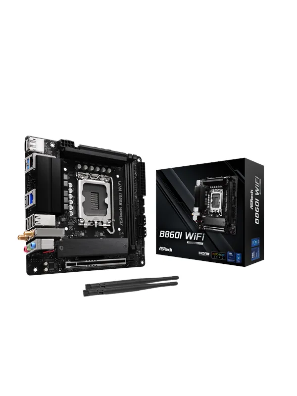 ASRock B860I WiFi Hovedkort - Intel B860 - Intel LGA1851 socket - DDR5 RAM - Mini-ITX