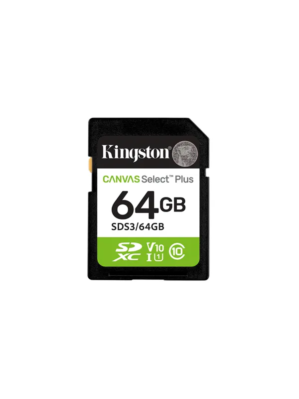 Kingston Canvas Select Plus Gen3 SDXC - 100MB/s - 64GB