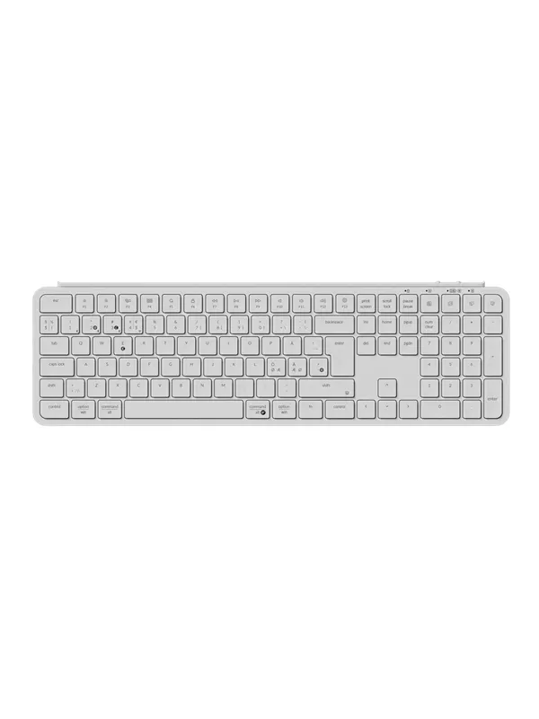 Keychron B6 Pro Ultra-Slim Wireless Keyboard Tri-Mode - Ivory White - Tastatur - Nordisk - Hvit