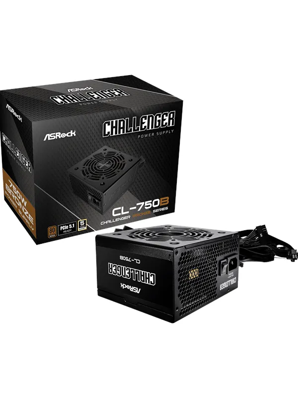 ASRock CL-750B Strømforsyning (PSU) - 750 Watt - 120 mm - ATX 3.1 - 80 Plus Ja