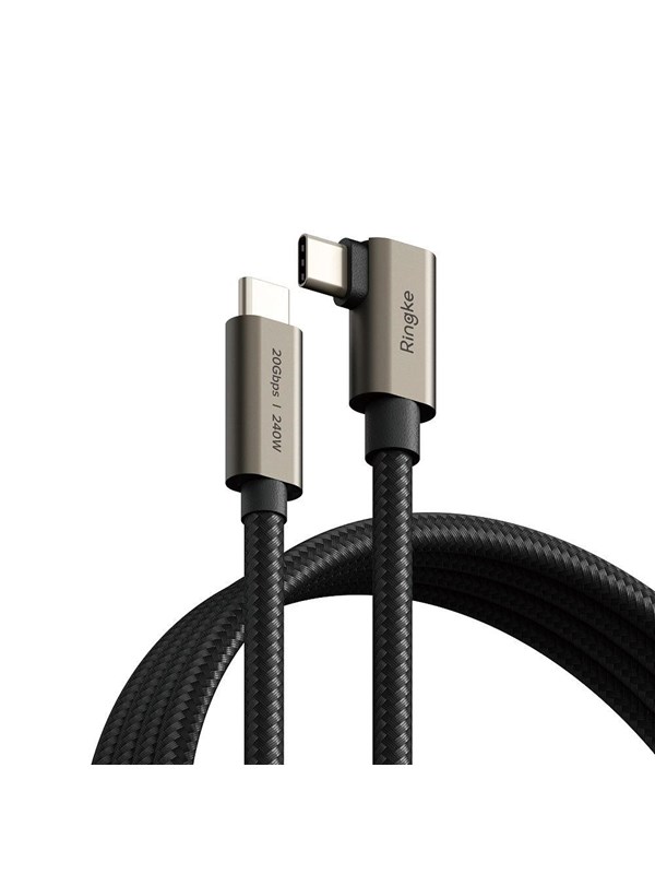 Ringke 3.2 gen. 2x2 USB-C PD 3.1 240W 2m angled cable - black