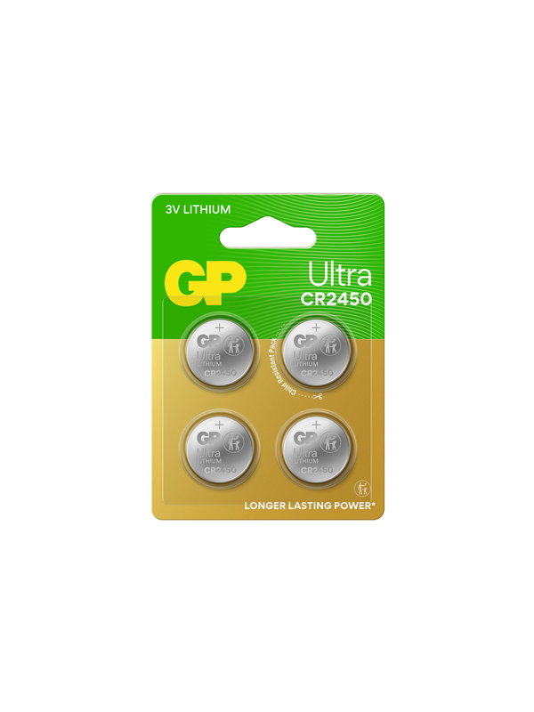 GP Ultra Lithium coin cell CR2450, 4-pack