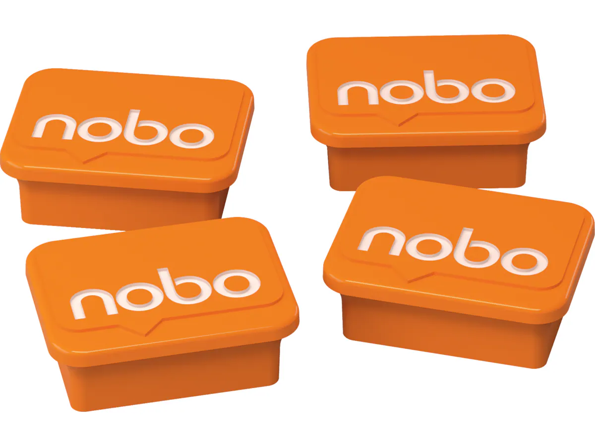 Nobo Orange Whiteboard Magneter 4-pakk