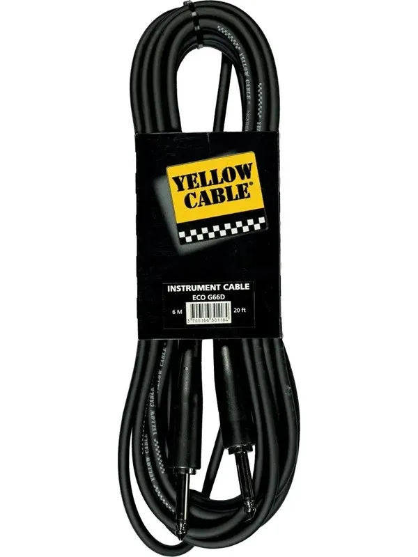 Yellow Cable G66D - 1/4" støpt Jack/Jack-kabel 6 meter