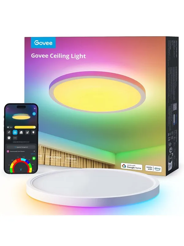 Govee 12" RGBWW + RGBIC Round Smart Ceiling Light