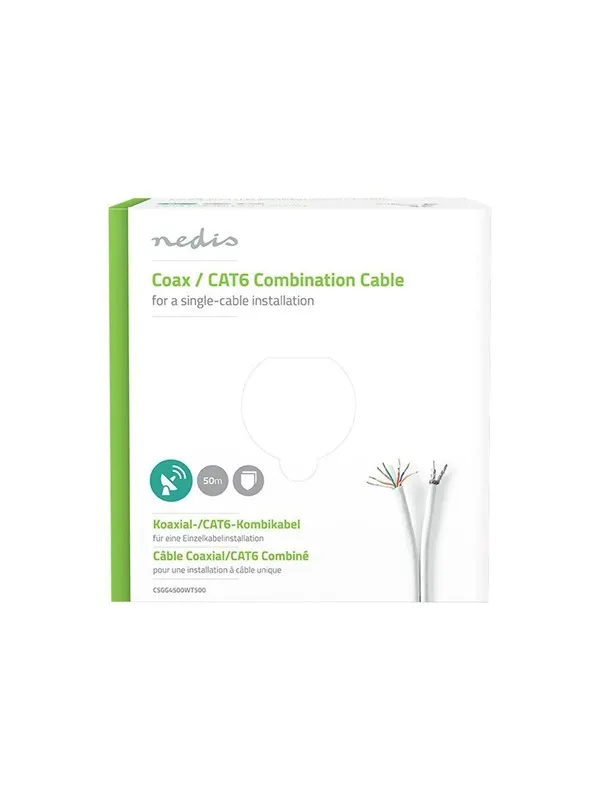Nedis Coax / CAT6 Combination Cable - bulk aerial/network cable - 50 m
