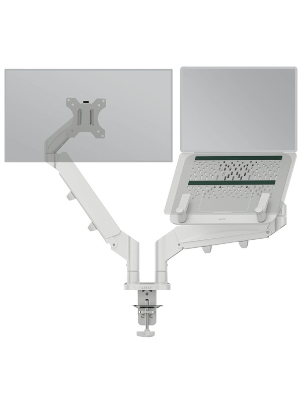 Leitz  Ergo Space Saving Dual Monitor &amp; Laptop Arm Grey