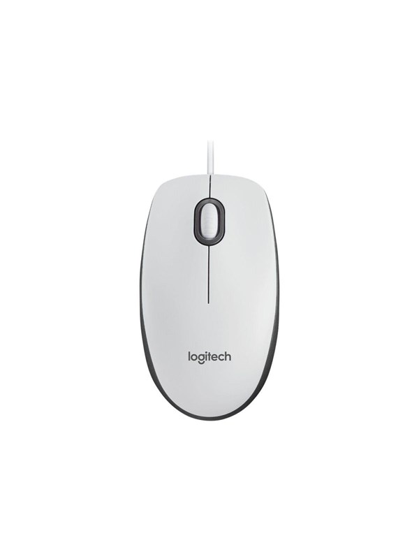 Logitech M100 Optical Mouse - White - Mus - Optisk - 3 knapper - Hvit