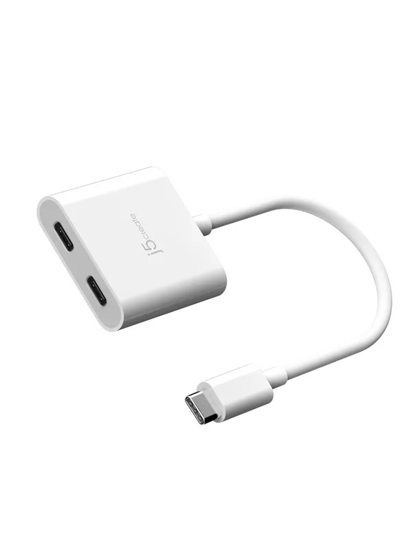 j5create USB-C to Dual USB-C with Video or Power Delivery