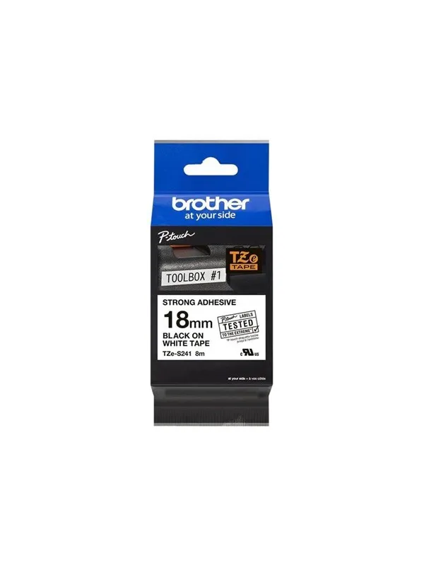 Brother TZe-S241 - Black On White - Roll (1.8 cm x 8 m)