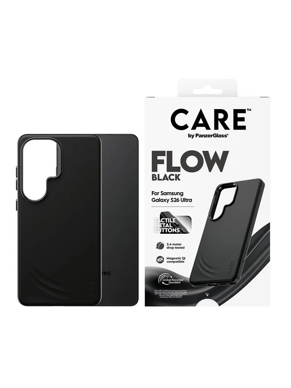 CARE by PanzerGlass Flow Case Black w. Qi Samsung Galaxy S26 Ultra