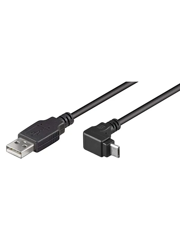 Pro USB- A <-> Micro USB-B Angled - Black - 1.8m