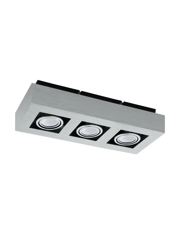 EGLO LOKE 1 TAKLAMPE 3L BØRSTET ALUMINIUM