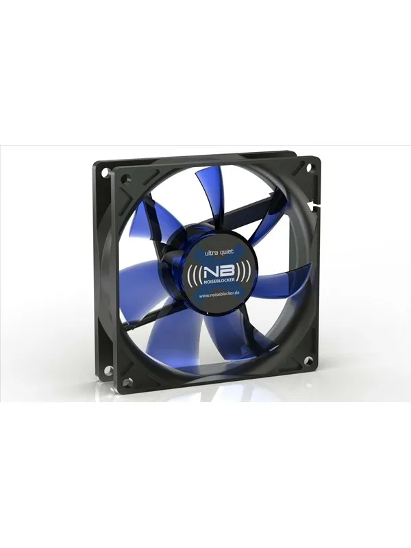 Blacknoise BlackSilentFan XE-1 - Kabinettvifte - 92mm - Svart med blå vinger - 17 dBA