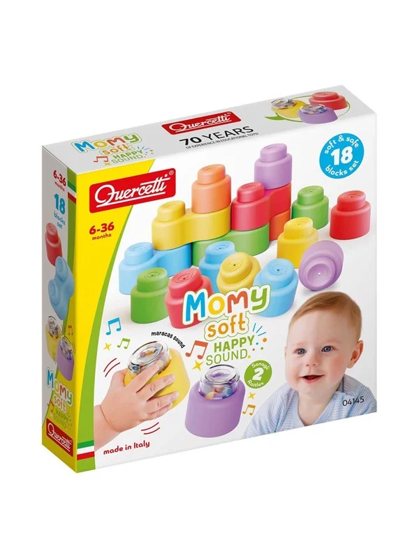 Quercetti - Momy Soft Building Blocks with Sound 18 pcs.