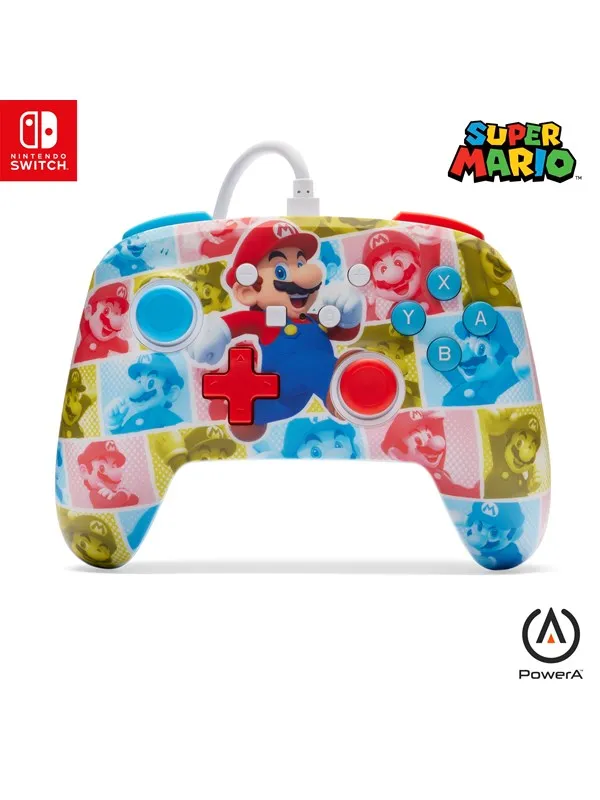 PowerA Enhanced Wired Controller for Nintendo Switch - Mario Hero Reel - Wired Controller - Nintendo Switch