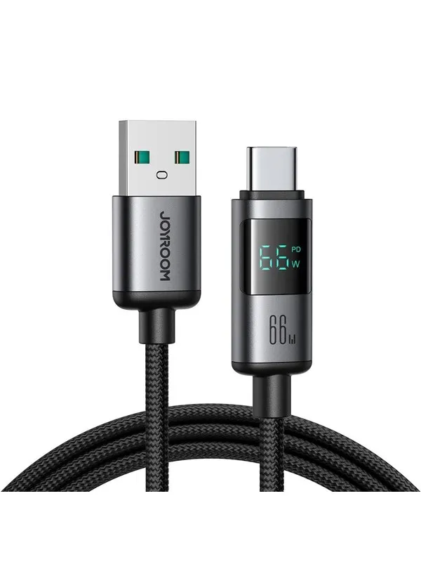 Joyroom S-A16 Pro Prism Series 66W USB-A - USB-C Cable with Display 1.2m - Black