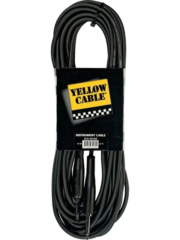Yellow Cable G610D - 1/4" støpt Jack/Jack-kabel 10 meter