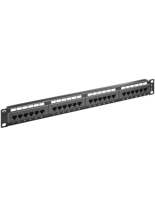 Pro CAT 5e 19 inch (48.3 cm) Patch Panel 24 Port UTP - Svart - 0.4m