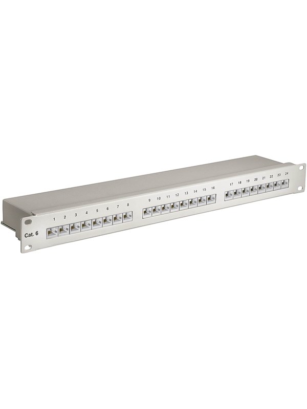 Pro CAT 6 19 inch (48.3 cm) Patch Panel 24 Port grey