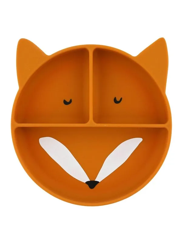 Trixie Baby Silicone Plate with Compartments and Suction Cup - Mr. Fox