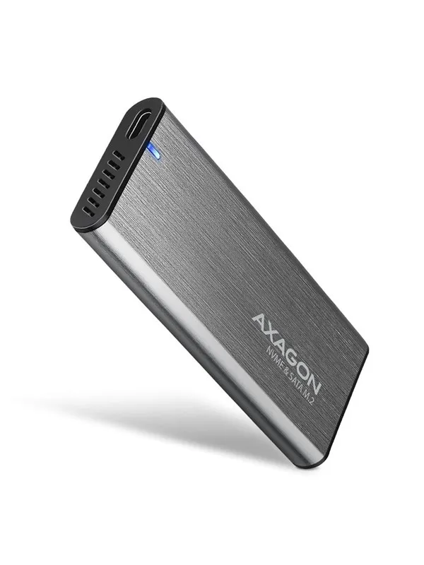 AXAGON SuperSpeed USB-C 10 Gbps Raw Box for NVMe & SATA M.2 SSD