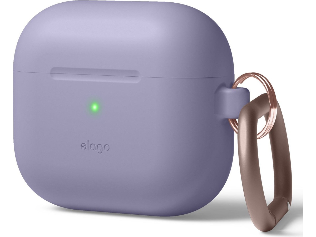 Elago Airpods 3 Silikonetui med karabinkrok (lavender gray)