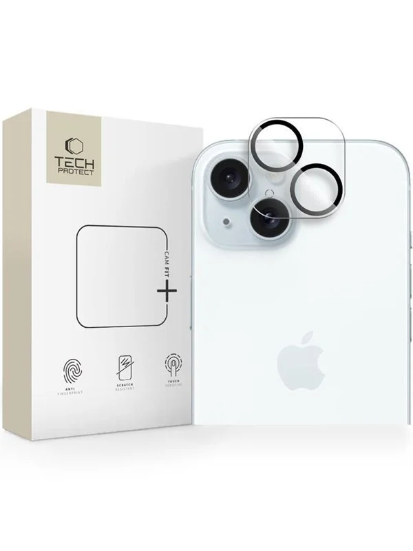 Tech-Protect  Cam Fit+ Camera Cover for iPhone 14 / 14 Plus / 15 / 15 Plus - Transparent