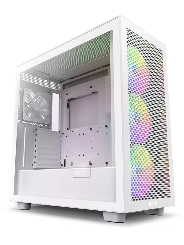 NZXT H7 Flow RGB - Matte White - Kabinett - Miditower - Hvit