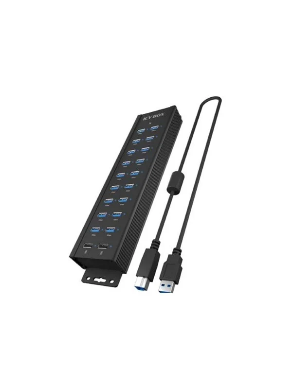 ICY BOX IB-HUB1720-U3 USB-hub - USB 3.2 - 20 porter - Svart