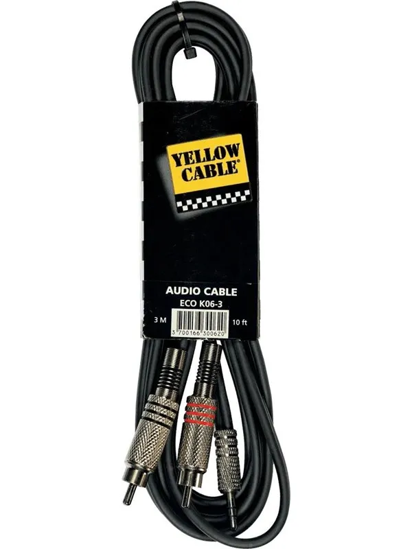 Yellow Cable K06M-3 - 2 x RCA - 3,5mm. TRS Mini-Jack-kabel 3.