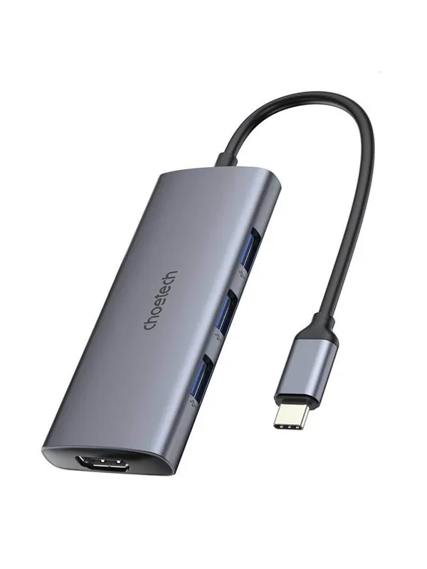 Choetech Adapter 7w1 HUB-M19 USB-C (silver) USB-hub