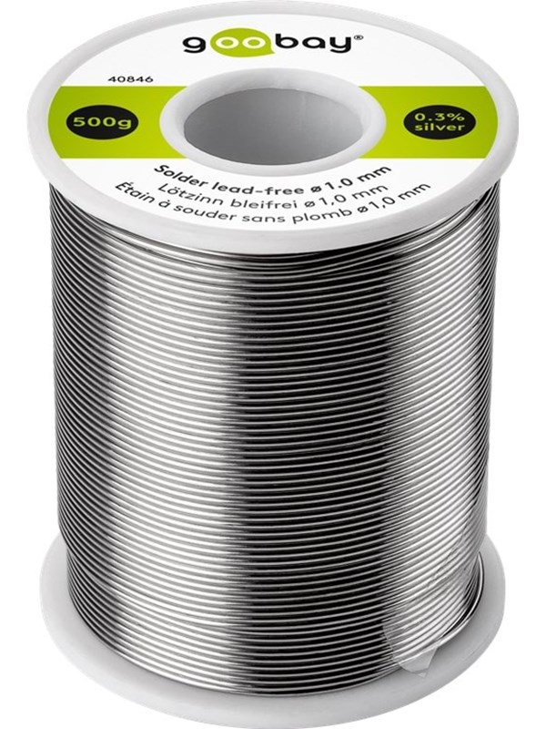 Pro Solder lead-free ø 1.0 mm 500 g - content: 0.3 % - Sølv