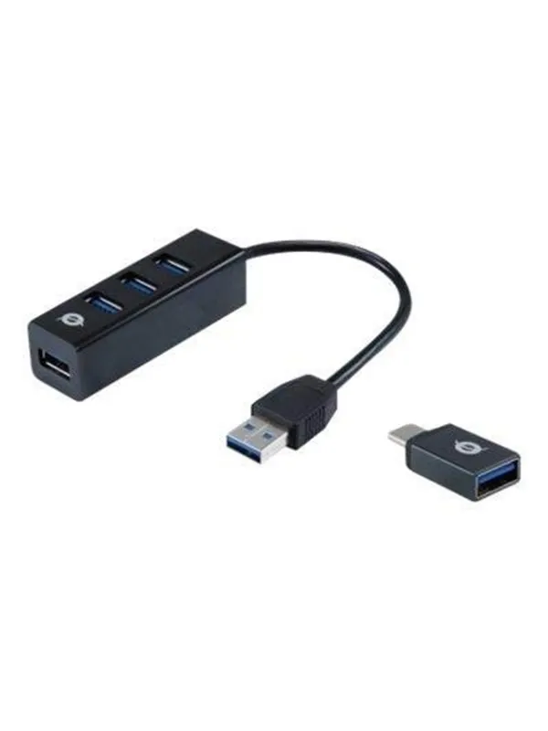 HUBBIES TAIL USB-hub - USB 3.2 - 4 porter - Svart