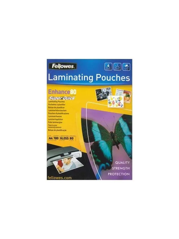 Fellowes Laminating Pouches SuperQuick Enhance 80 micron