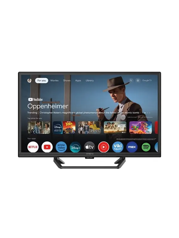 Strong 24" Flatskjerm-TV LED 720p High Dynamic Range 10 (HDR10) HD 12V GOOGLE TV Central Stand | HDR 10