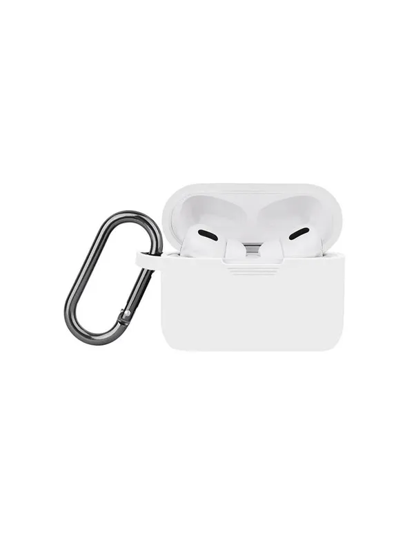 NORTH Airpods Pro Protective Case Silicone Carabiner White