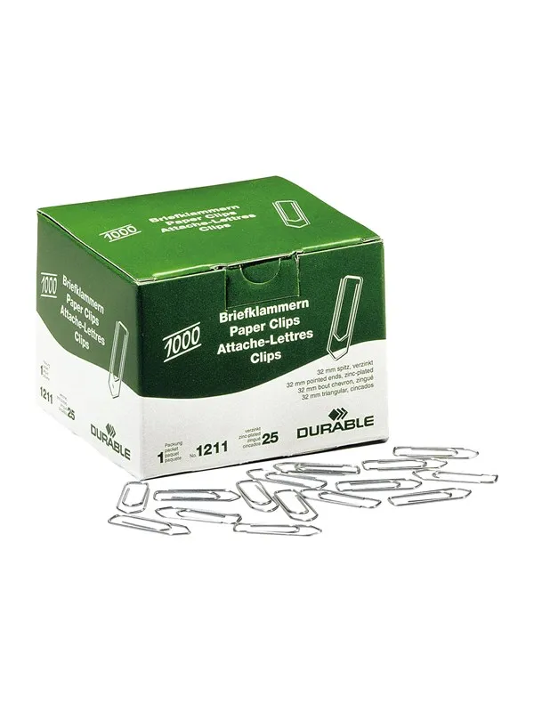 DURABLE Briefklammern 32 mm 1000 Stück verzinkt