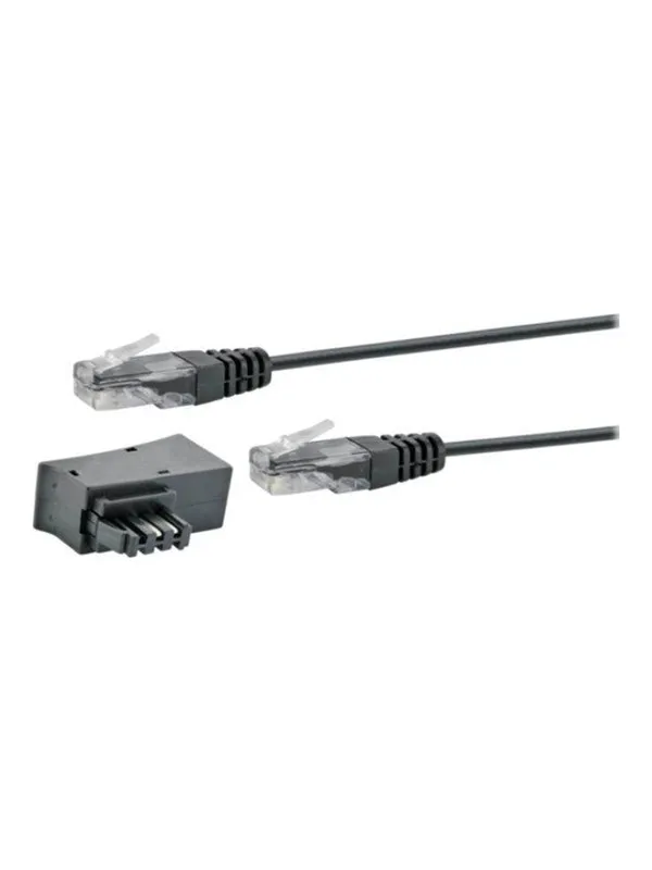 Schwaiger TAE/DSL Adapter With Modem Cable - phone cable kit - 3 m - Svart - 3m