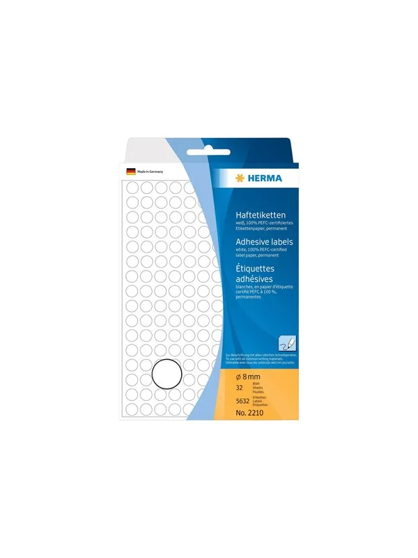 HERMA multi-purpose labels - 5632 label(s) - 8 mm round
