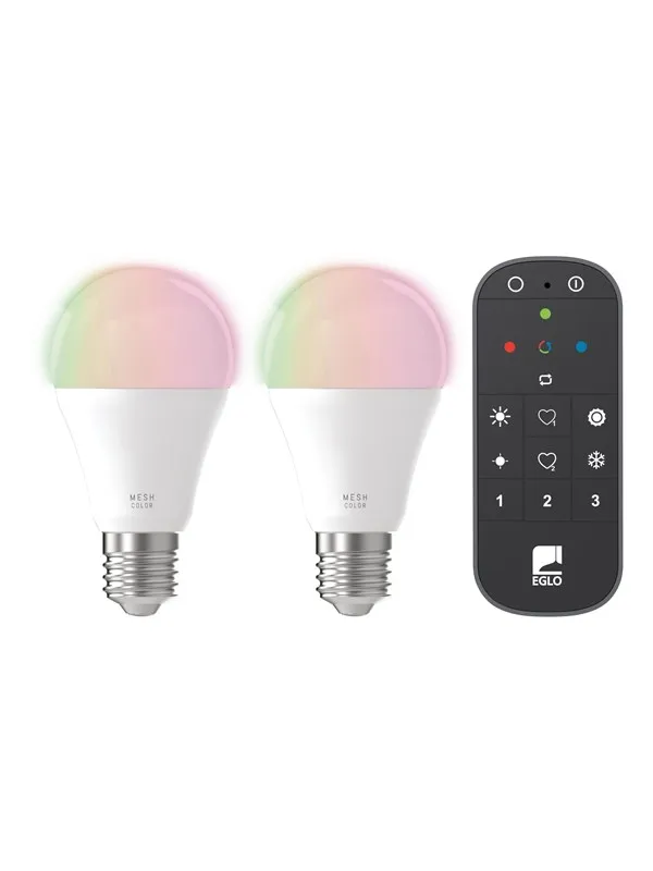 EGLO CONNECT-Z LED A60 9W RGB+TW E27 matt 2-pack incl. remote control