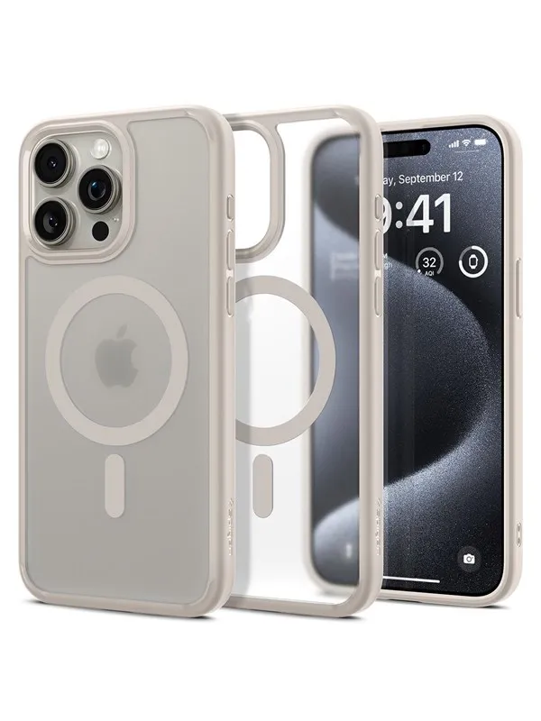 Spigen Ultra Hybrid MagSafe - frost natural titanium - iPhone 15 Pro