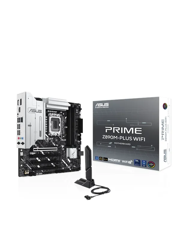 ASUS PRIME Z890M-PLUS WIFI Hovedkort - Intel Z890 - Intel LGA1851 socket - DDR5 RAM - Micro-ATX