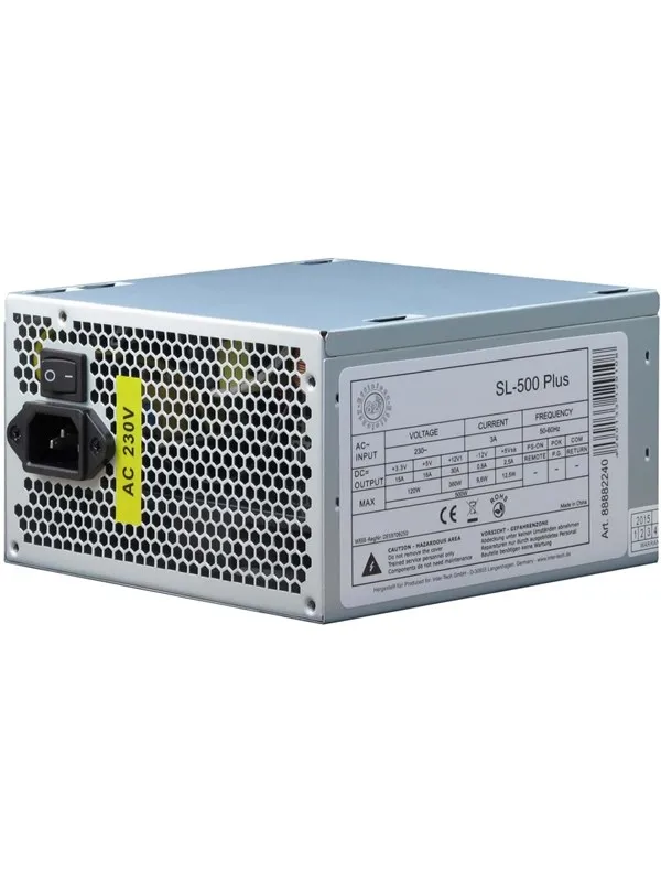 Inter-Tech SL-500 Plus Strømforsyning (PSU) - 500 Watt - 120 mm - ATX - 80 Plus