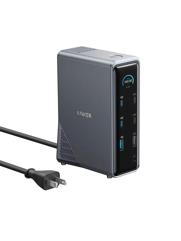 Anker Prime Charging Docking Station (14-in-1 Dual Display 160W) - Grey