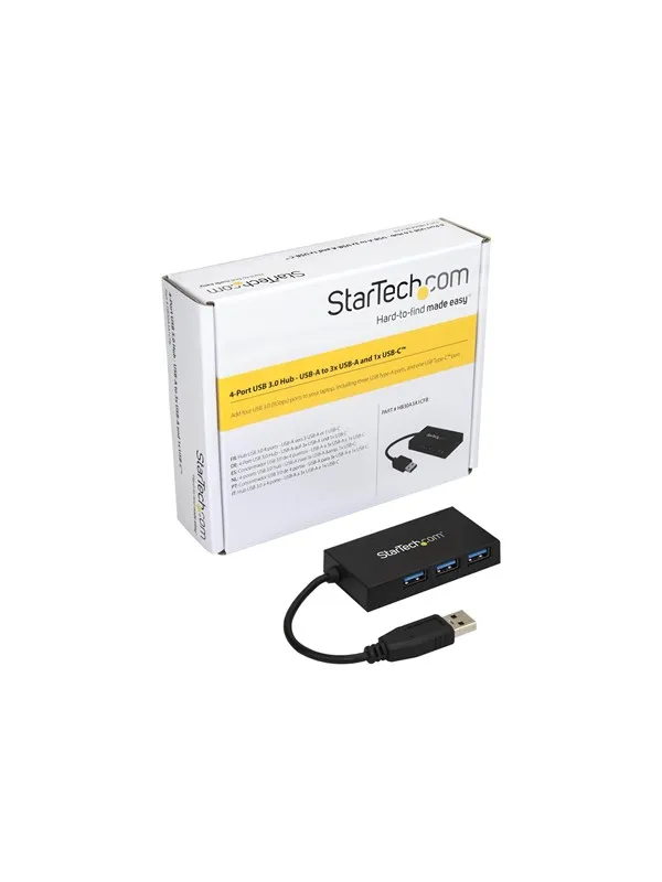 StarTech.com USB 3.0 Hub 4-Port USB-hub - 4 porter - Svart