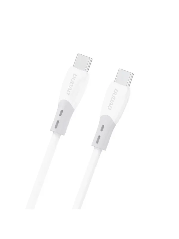 Dudao L25SC 60W USB-C - USB-C Cable with Soft Silicone Braid 2m - White