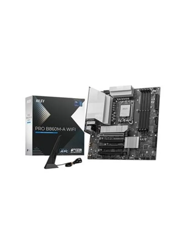 MSI PRO B860M-A WIFI - motherboard - micro ATX - LGA1851 Socket - B860 Hovedkort - Intel B860 - Intel LGA1851 socket - DDR5 RAM - Micro-ATX