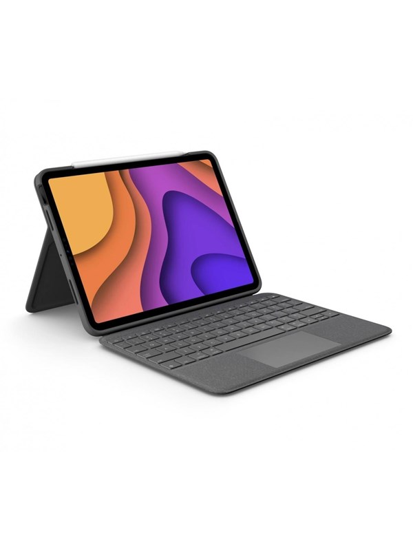 Logitech Folio Touch - Tastatur & Foliosett - Engelsk (Storbritannia) - Grå