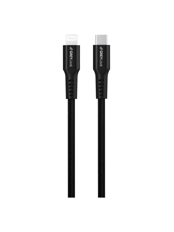 GreyLime Braided USB-C to Lightning Cable Black 0.5 m